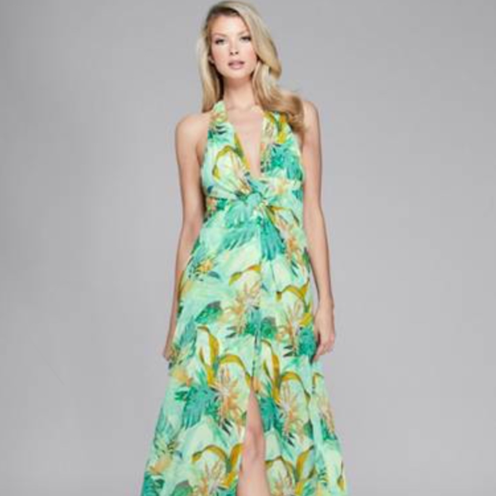 Marciano BACK TO YOU PRINTED HALTER DRESS SMALL